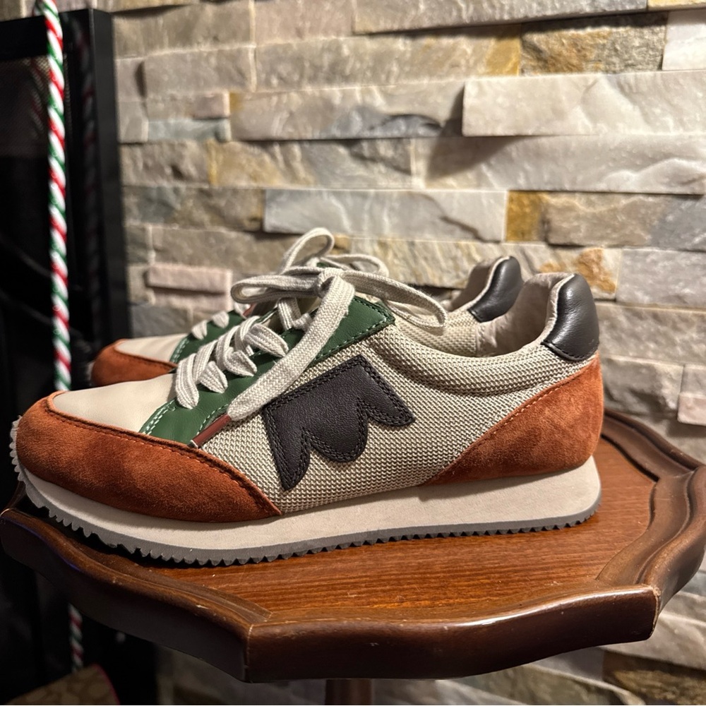 Woman’s Sz 6 Birdies The Roadrunner-Ivy Multi Mesh Ivory, Green, Burnt Orange